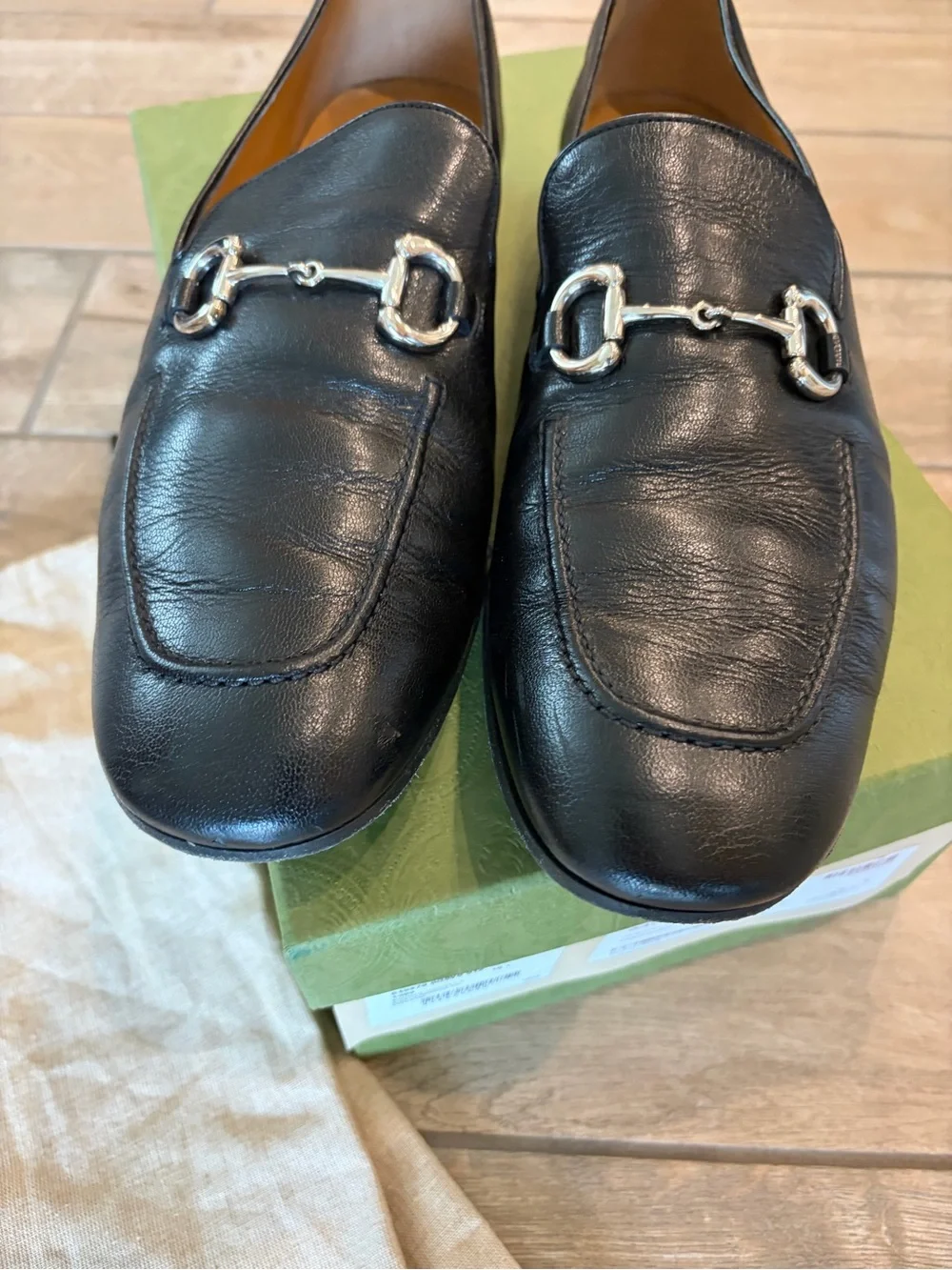 Gucci Horsebit loafers in black leather silver toned hardware Men’s 11.5 US